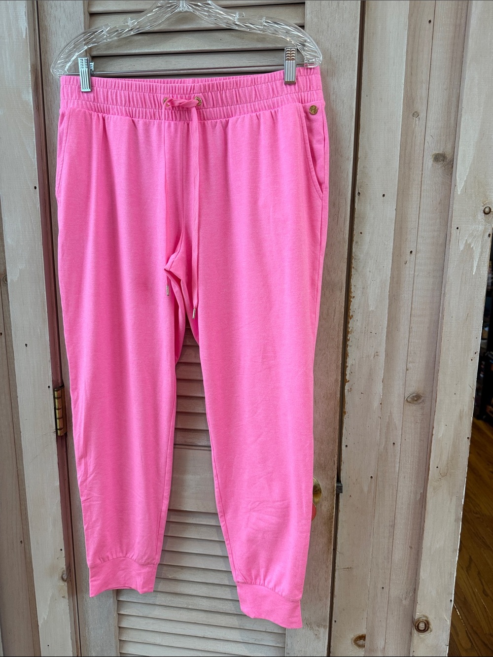 Lilly Pulitzer Bright Pink Knit Jogger Pants Medium Worn Once